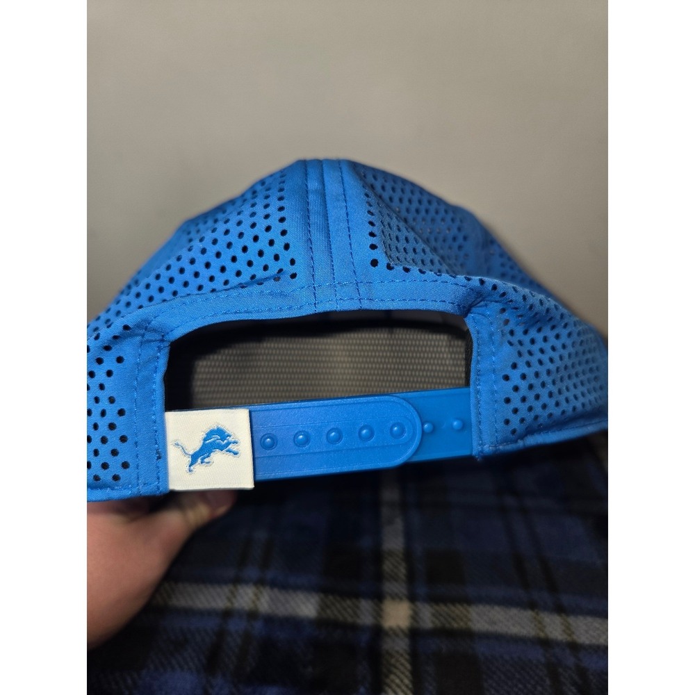 Detroit Lions Fanatics Cryptic Blue Trucker Adjustable Hat - Picture 3 of 5